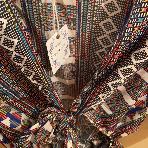 Boho printed tie front romper- Nordstrom - Picture 4 of 4